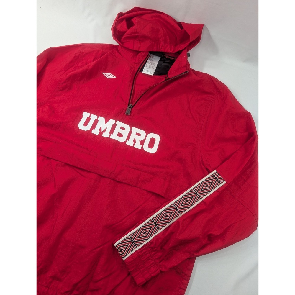 Vtg Umbro Jacket Packable XL red Anorak ‎ soccer vtg 90s 00s hoodie Windbreaker